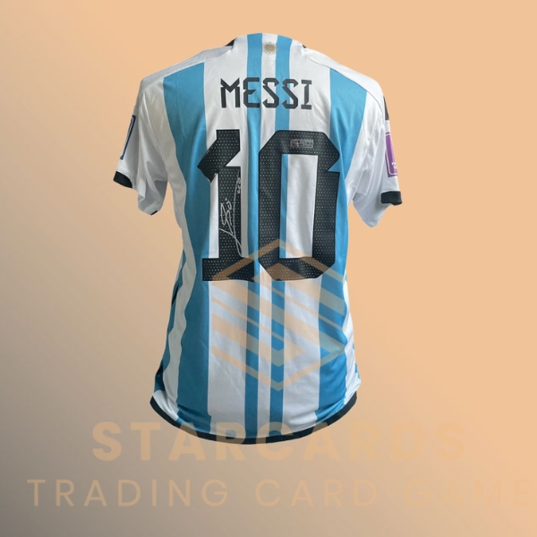 Lionel Messi Gesigneerd en ingelijst Argentinië WK 2022 Finale Shirt met echtheid Certificaat